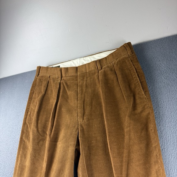 Ben Silver Pants Men's 37x30* Brown J Press Hand Tailored USA Corduroy Pleated